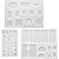 FineGood - Moldes de resina de silicona para manualidades- 3 unidades- con agujero para colgar
